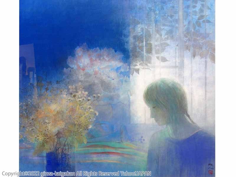 Yahoo!オークション - 【GINZA絵画館】福井爽人 日本画25号大「花映