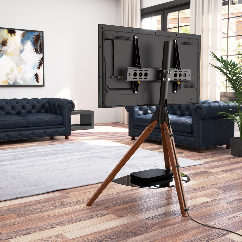 FSLK101HOXD-A: Hoxton Freestanding TV Tripod (Dark Wood) - AVF