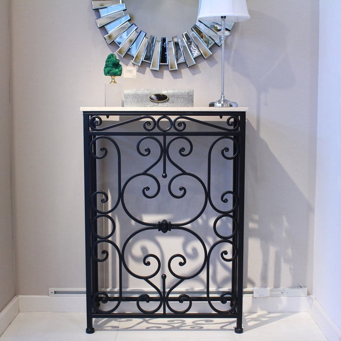 コンソールテーブル 天板大理石 W62cm ロートアイアン | ホーム