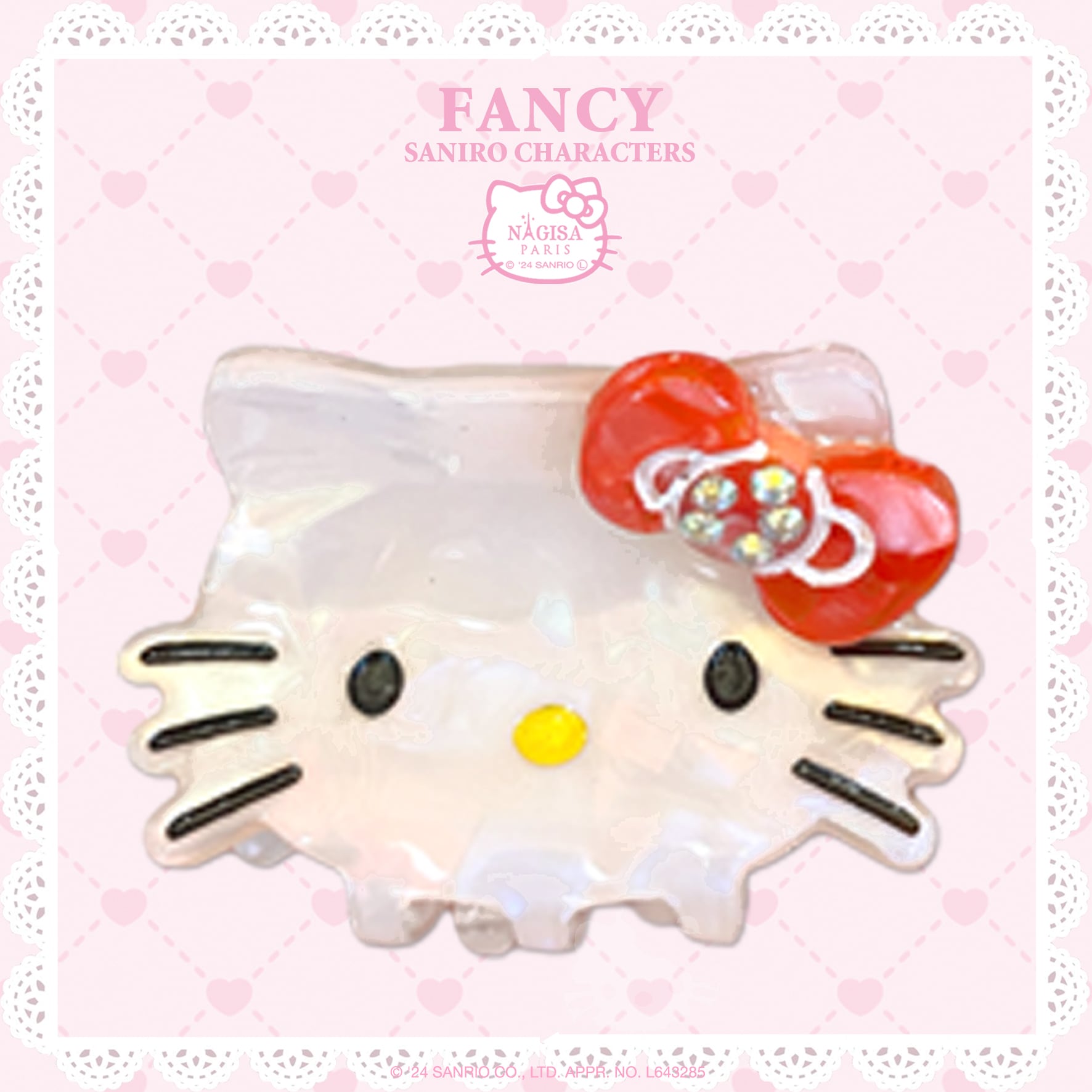 ハローキティ ミニヘアクリップ レッド Hello Kitty mini hair clip