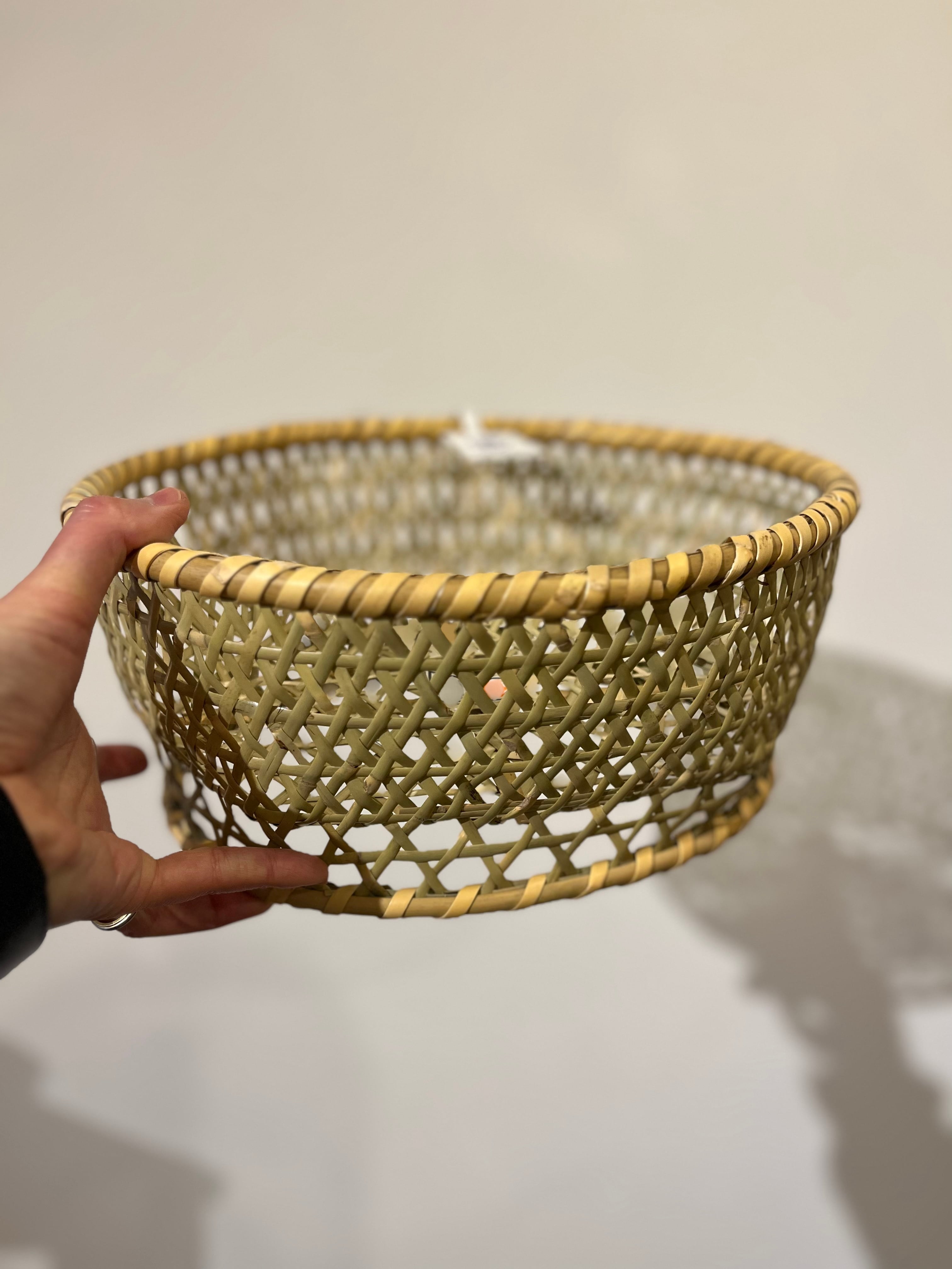 長野県戸隠 竹細工 碗かご大 楕円 脚付き | うつわのわ田