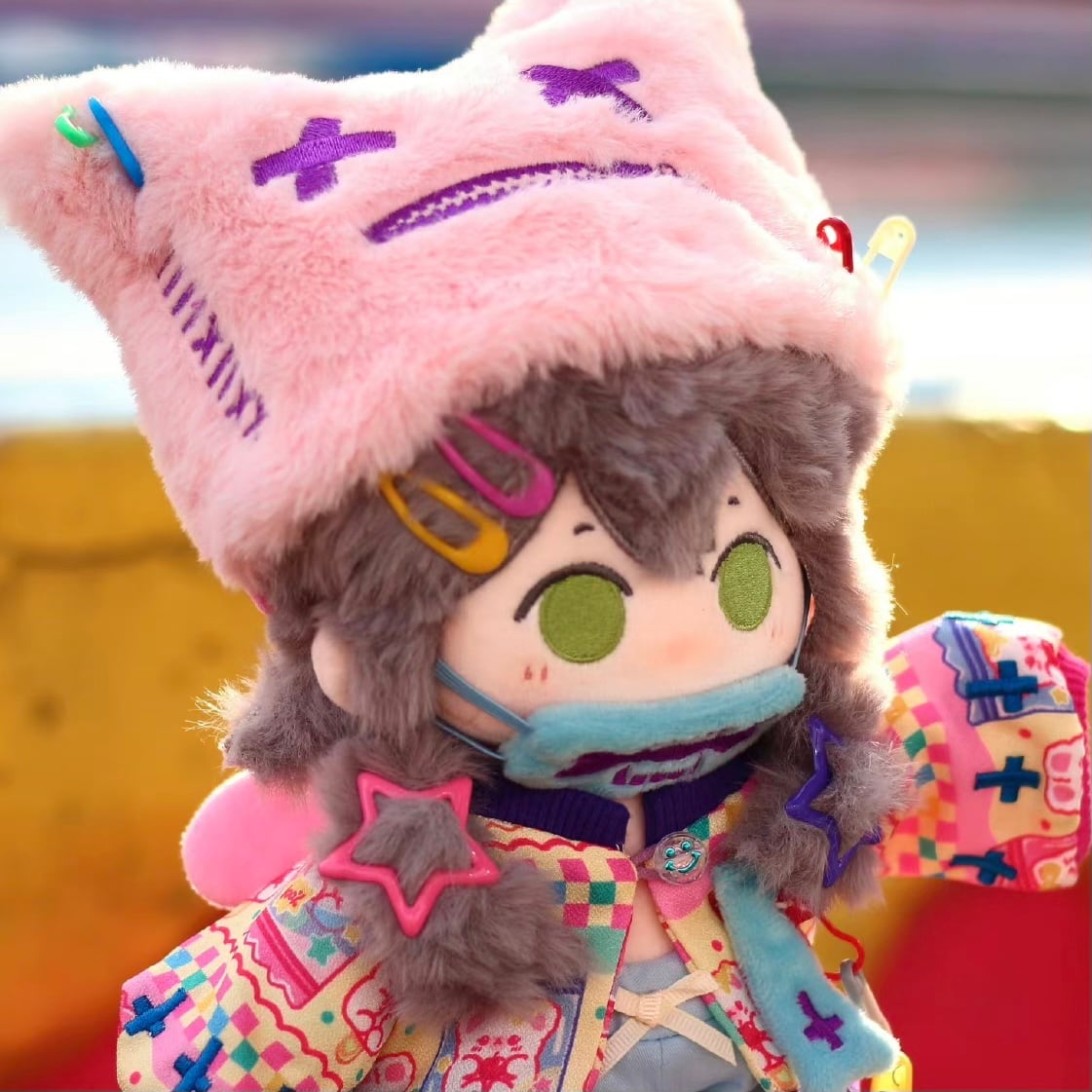 ✿20cm✿冥府の三頭犬 ピンク ぬいぐるみ服 6点セット 獣型ドール服