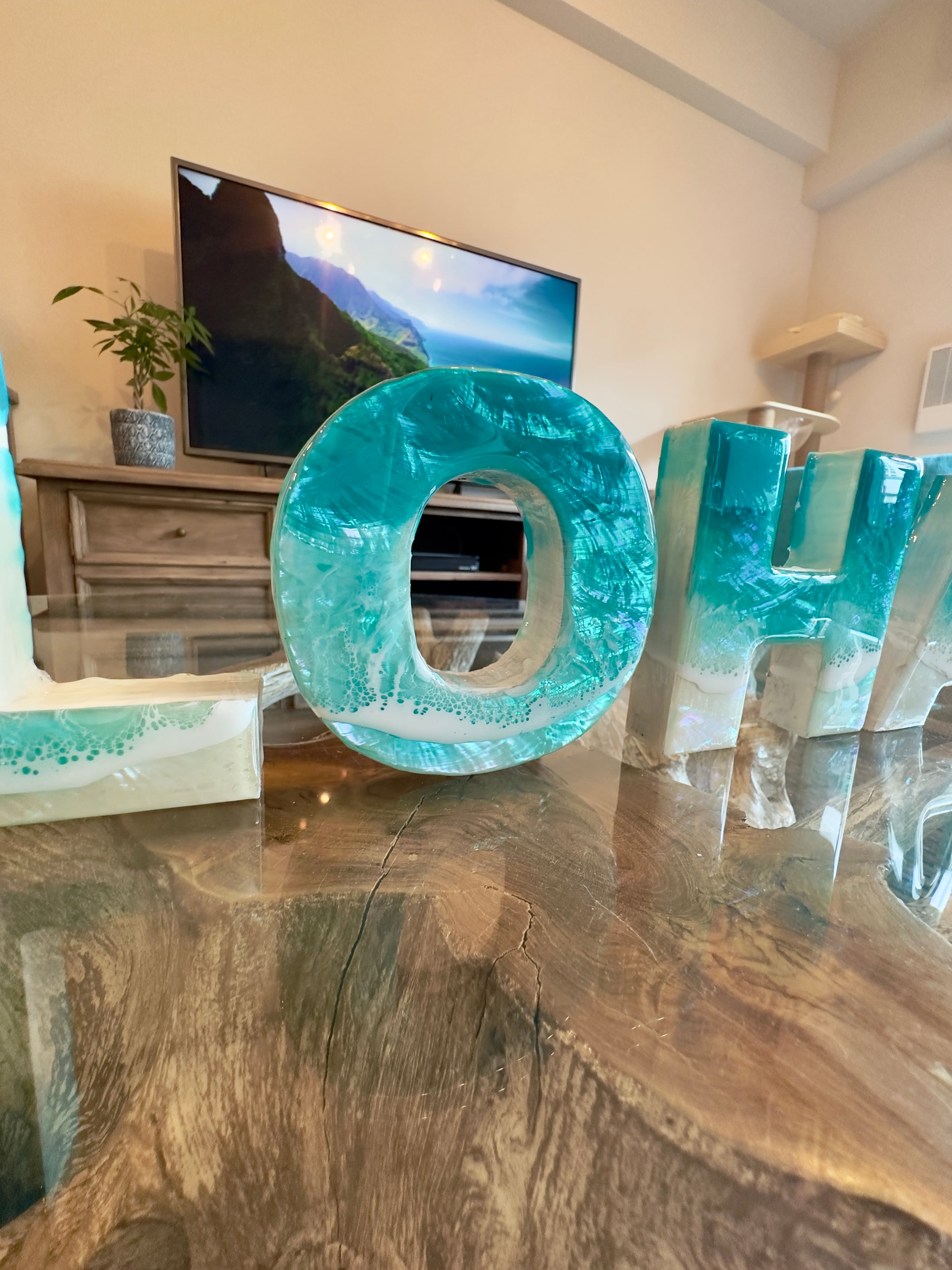 受注制作＞「 A L O H A 」アルファベットオブジェ【Sea Nalua