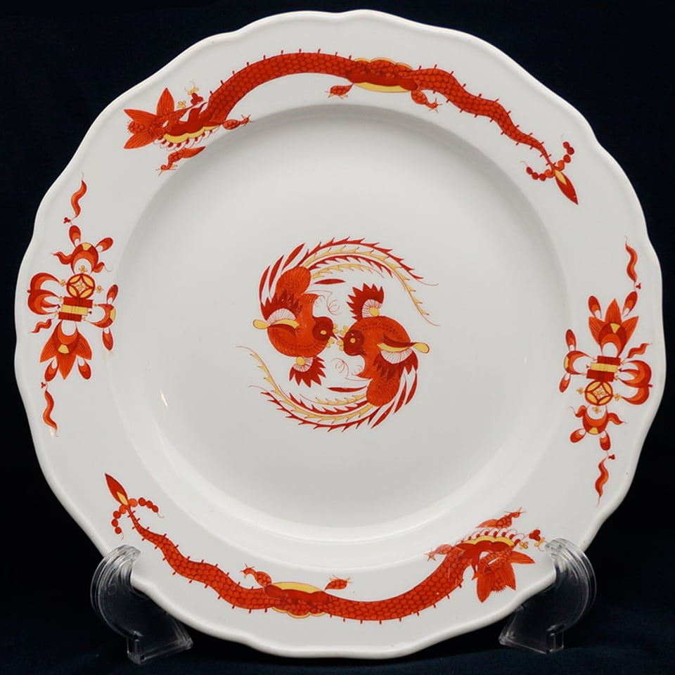 マイセン ドラゴン レッド皿 | アンティークと台湾茶の店