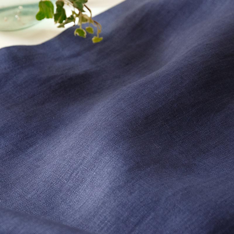 気軽に楽しめる既成サイズのリネンカーテン [ネイビー] リネン100