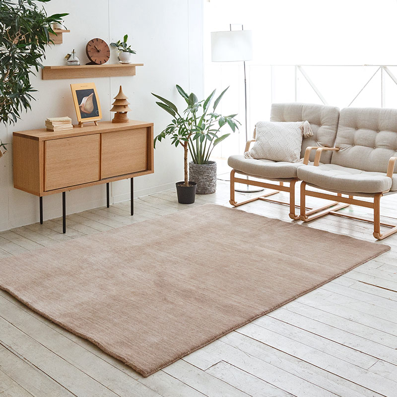 マンションで使いやすい天然素材の厚手ウールラグ [ハグみじゅうたん