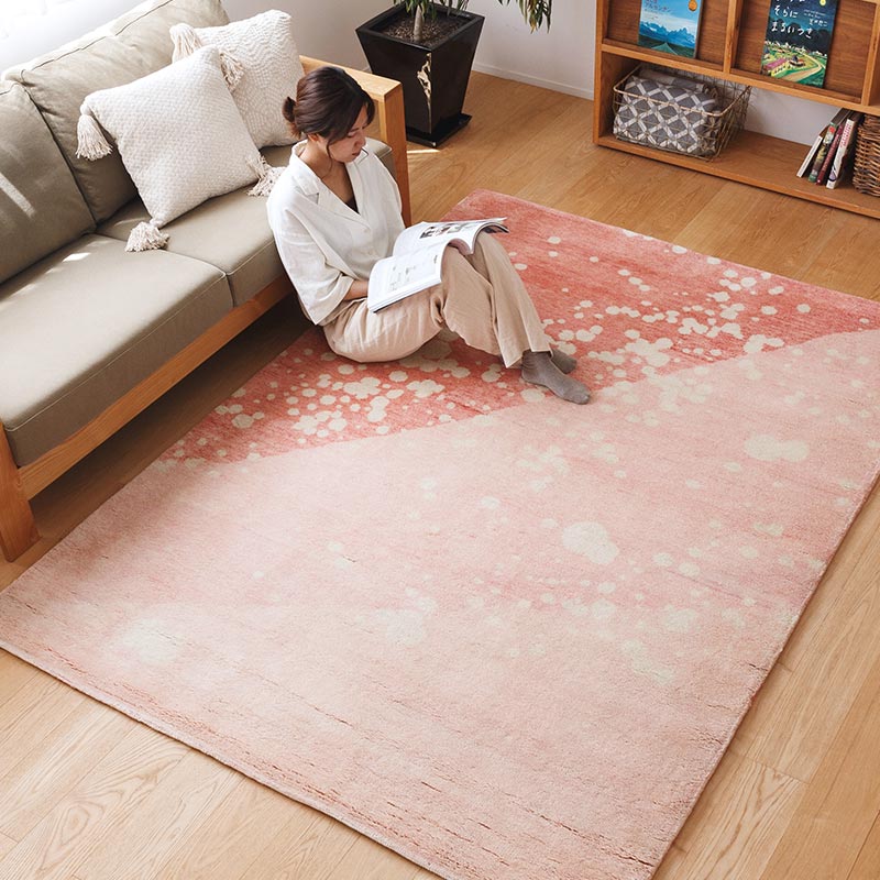 ウールの手織り絨毯 [ ハグみじゅうたん ] ておりPremium / HR4033