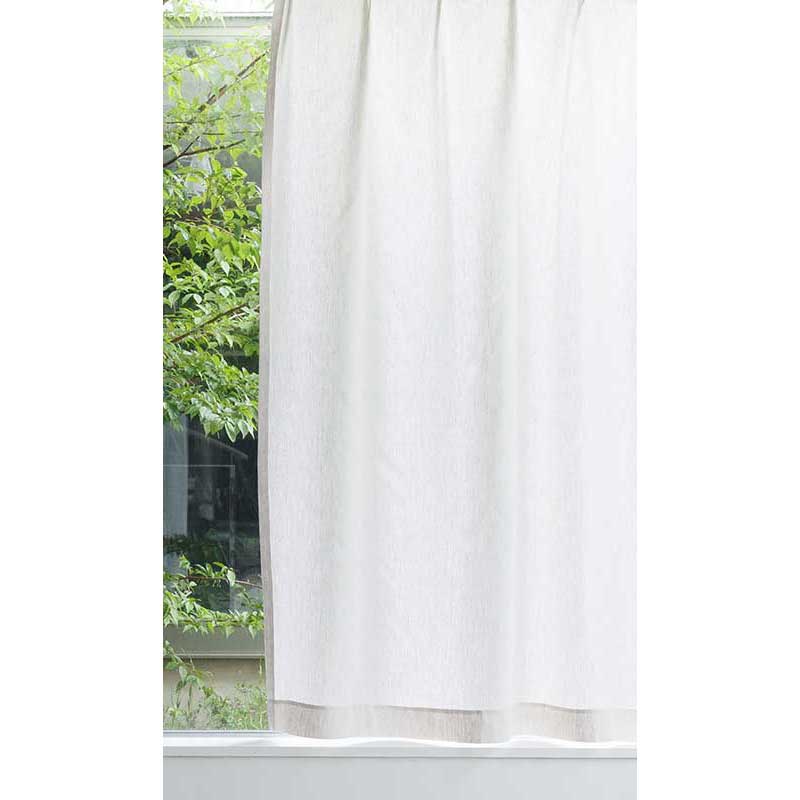 光沢のある既成サイズリネンカーテン [ホワイトベージュ Chintz