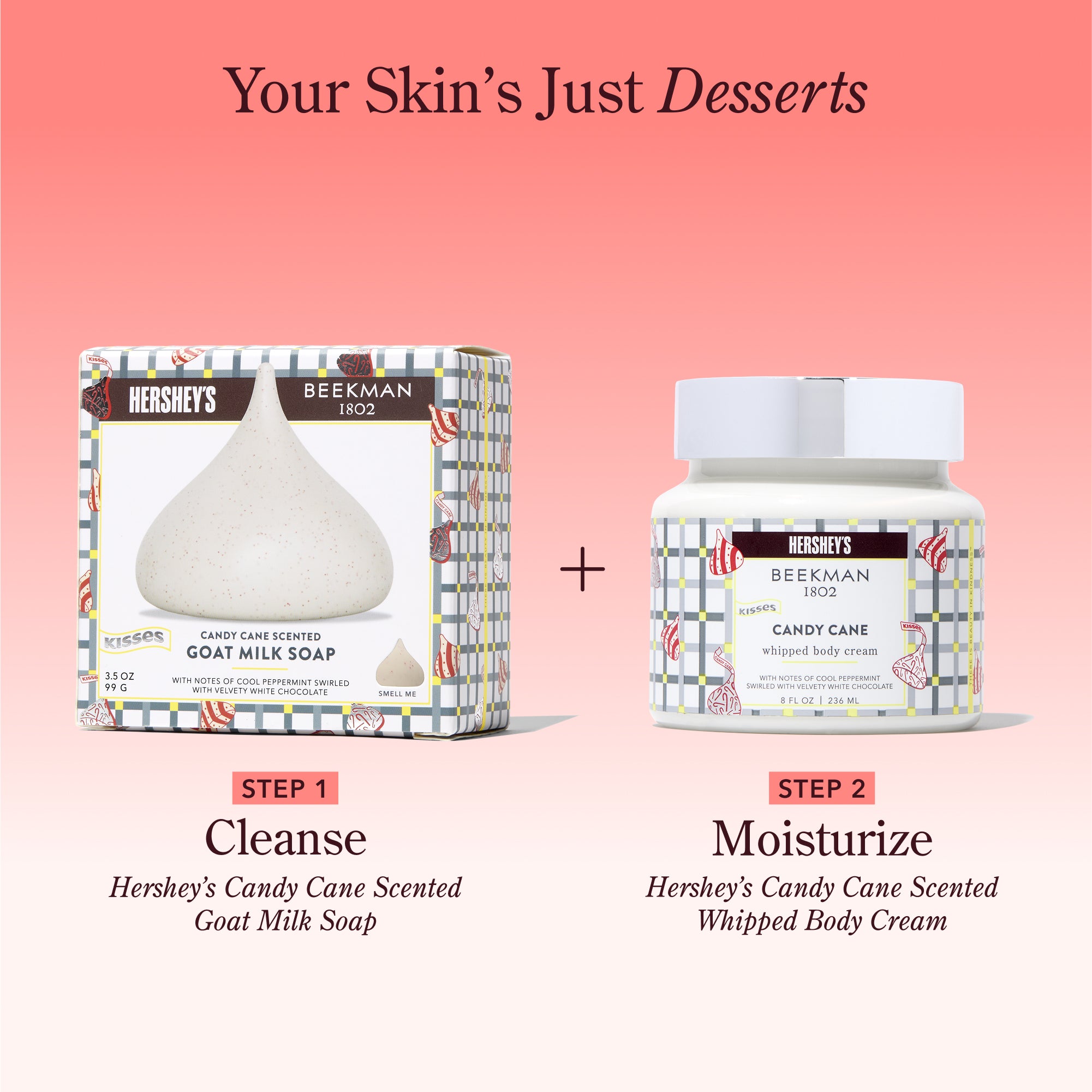 Limited-Edition Beekman 1802 x HERSHEY'S KISSES Candy Cane Whipped Bod