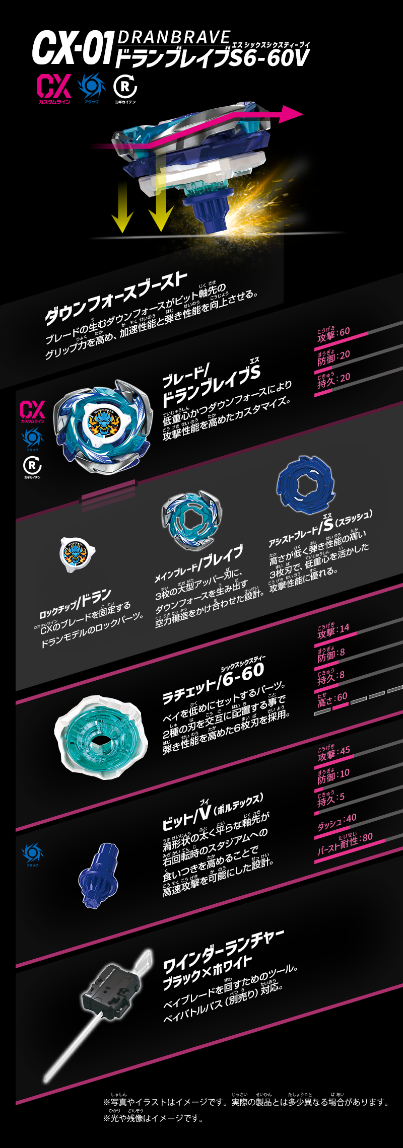CX-01 スターター ドランブレイブS6-60V｜製品情報｜BEYBLADE X タカラ