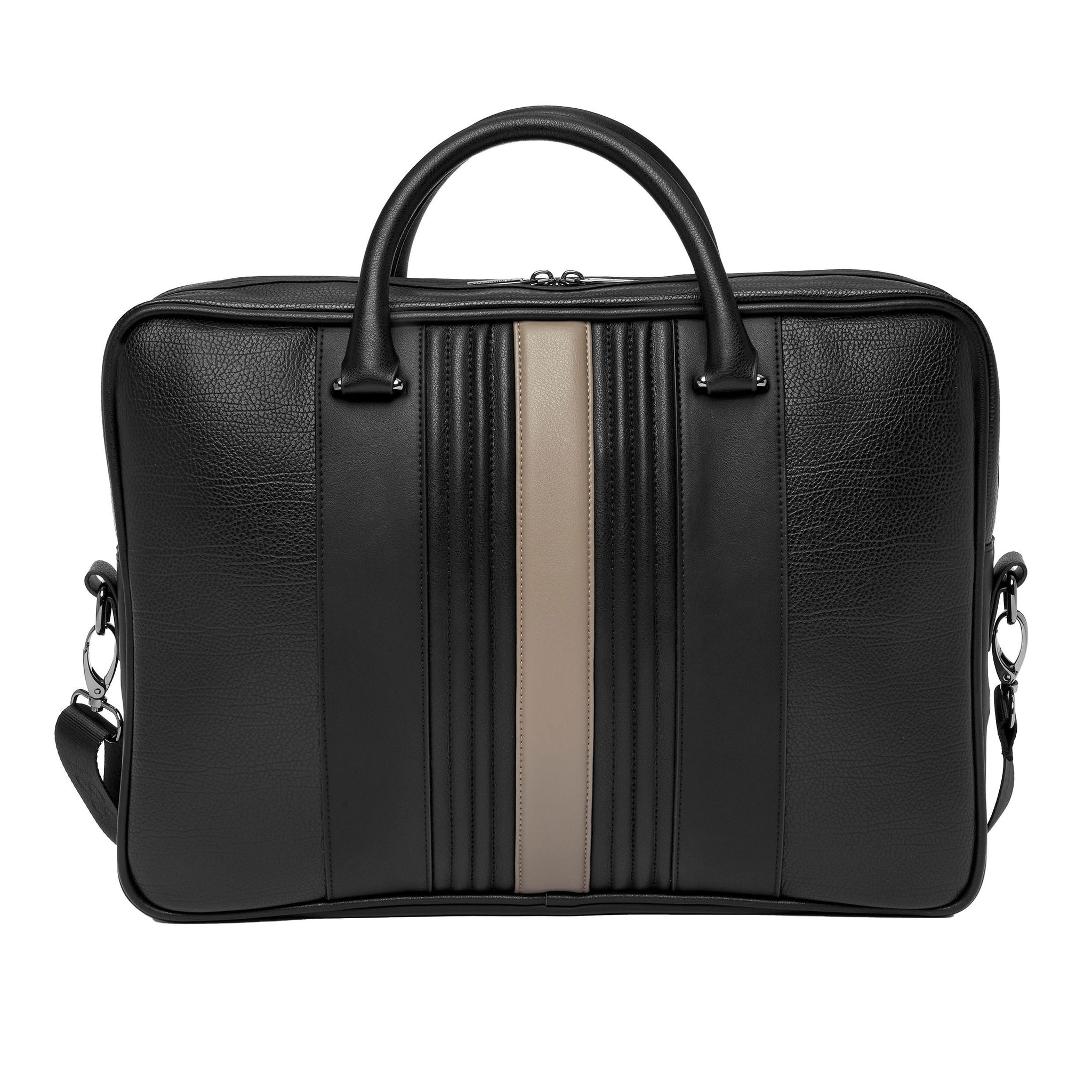 Men's travel briefcase CERRUTI 1881 Taupe & Black Document bag