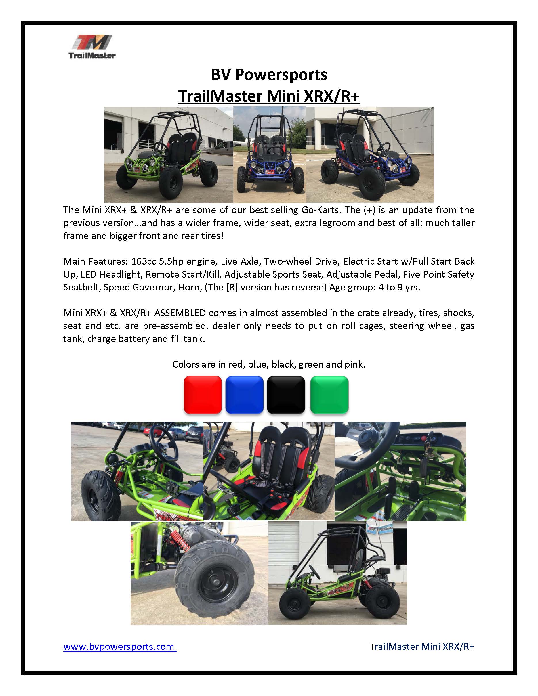 TRAILMASTER MINI XRX R+ GO KART (AUTO W/ REVERSE) – Birdy's