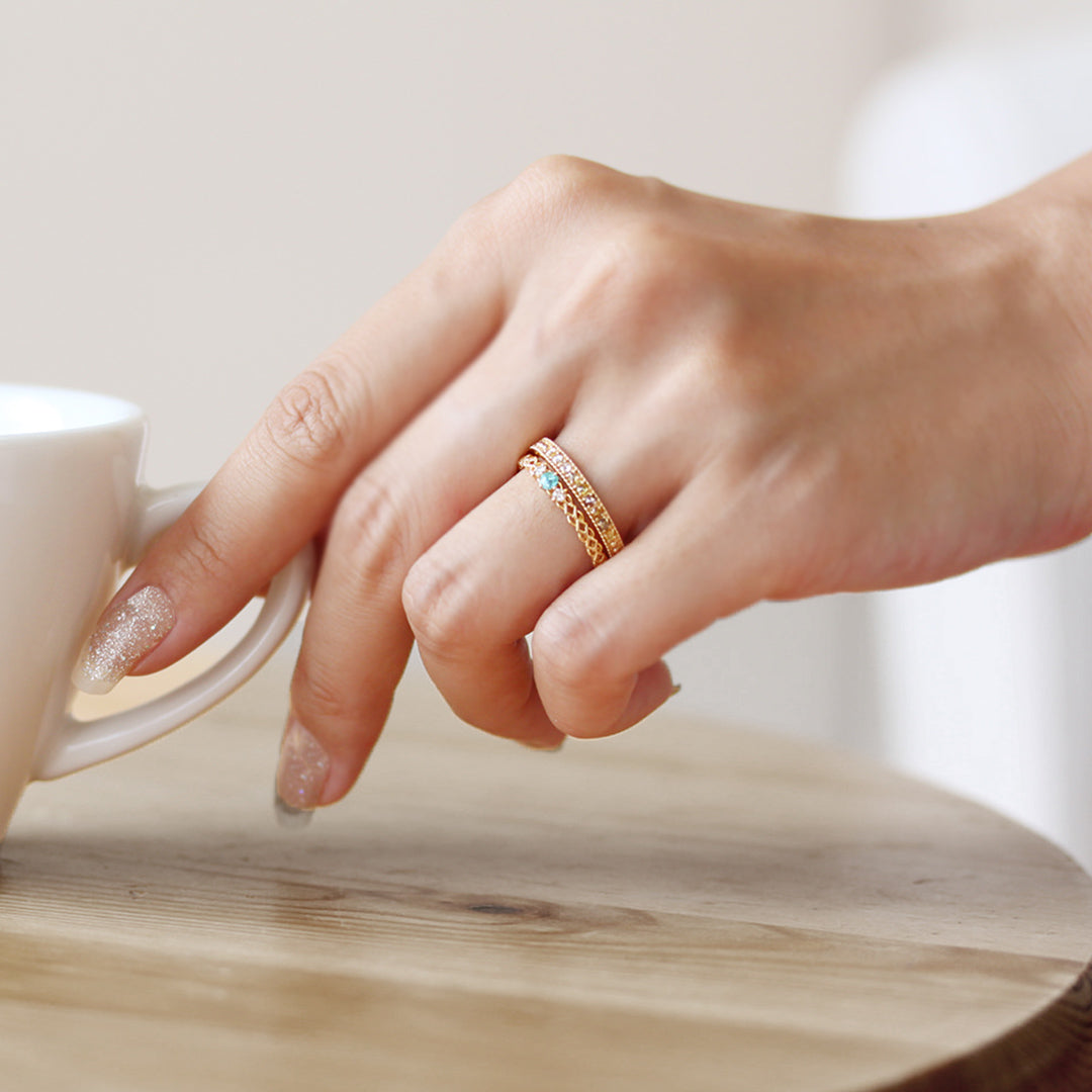 ビズー公式】パライバ トルマリン ラウンドカット ダイヤモンド K18(18