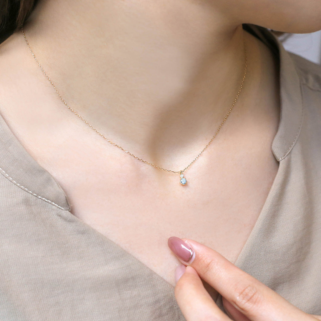 ビズー公式】アクアマリン×ダイヤモンド K18(18金)/K10(10金)/PT