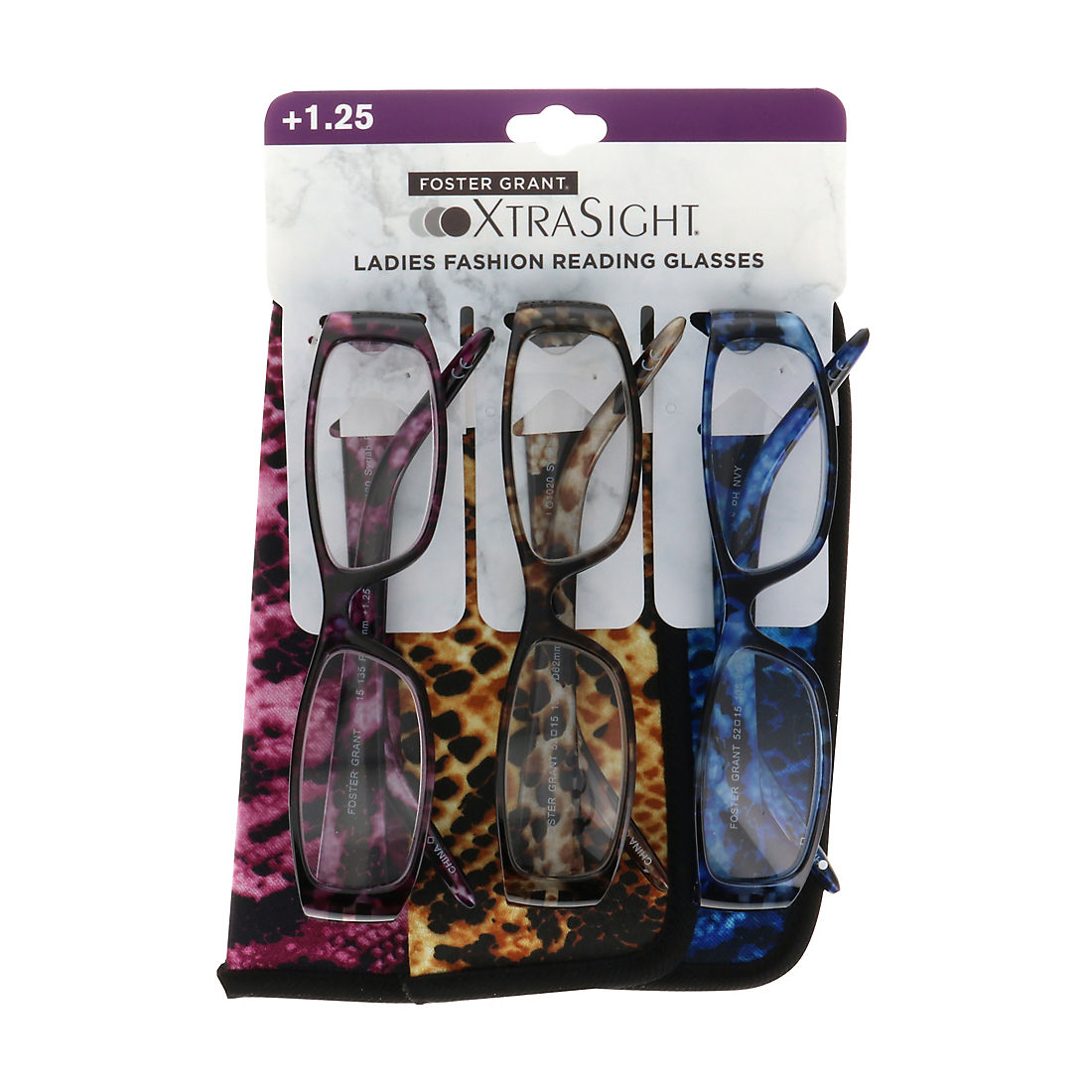 Foster Grant XtraSight Women's +1.25 Reading Glasses, 3-Pack