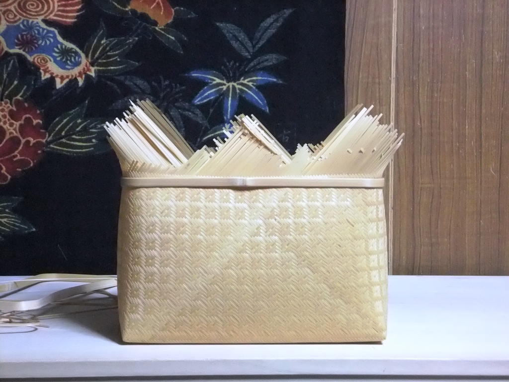 桝網代バッグの制作 その4 - 大分で 竹バッグ、茶籠、魚籠を作る網代