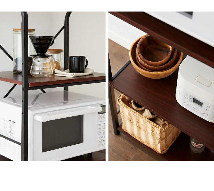 レンジラック コンセント ハイタイプ 幅55 高さ160 スライド棚