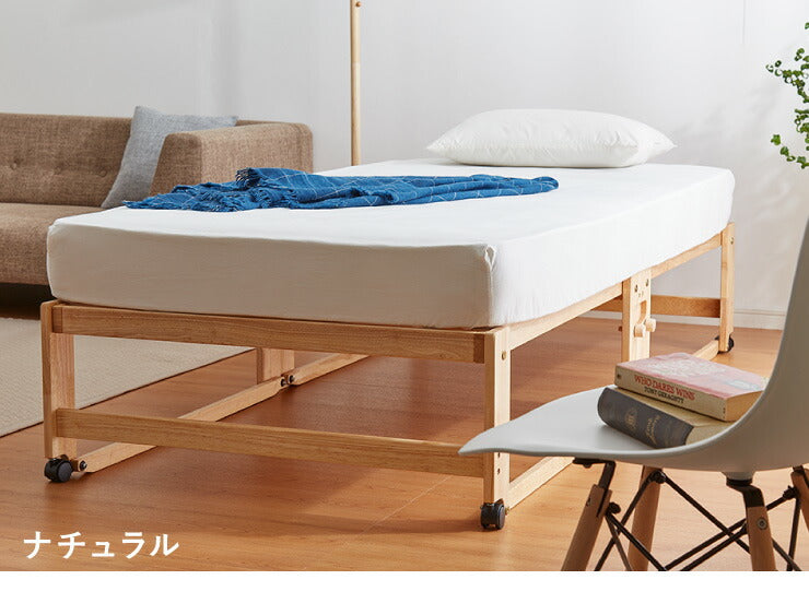 中居木工 日本製 折りたたみ すのこ ベッド ひのき ハイタイプ ワイド