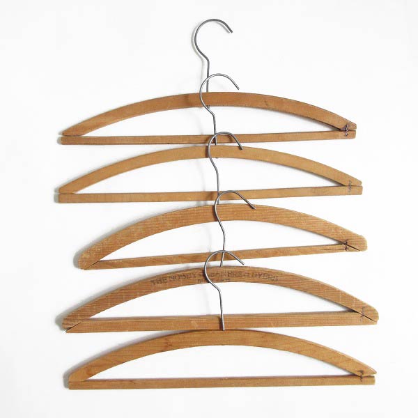 USA製/ビンテージ/企業物/木製ハンガー/5本セット/ウッドハンガー/店舗