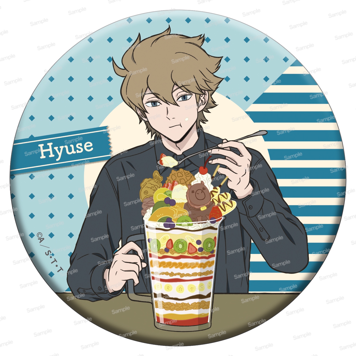 ワールドトリガー ドでか缶バッジ ORBIT アニメイト限定柄 ヒュース