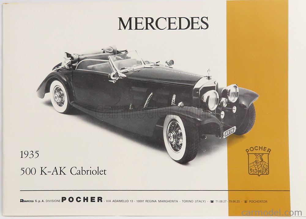 POCHER K74 Scala 1/8 | MERCEDES BENZ 500K AK CABRIOLET 1935 UNPAINTED