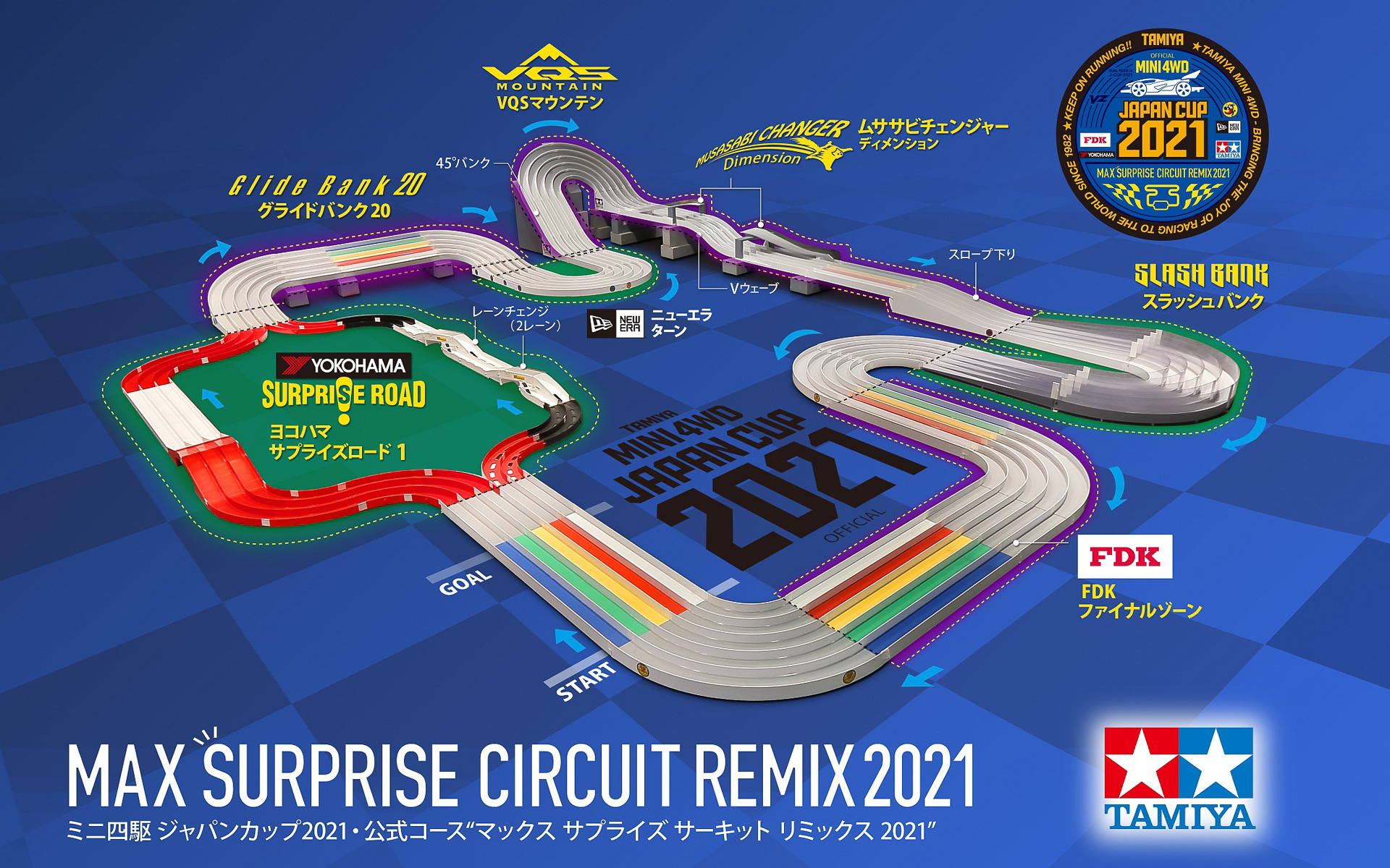 タミヤ、ミニ四駆日本一決定戦の公式コースを第59回静岡ホビーショーで