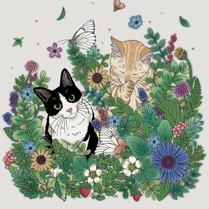 なぞるだけでカラフルな猫が浮かび上がる！大人が楽しむネコの新作