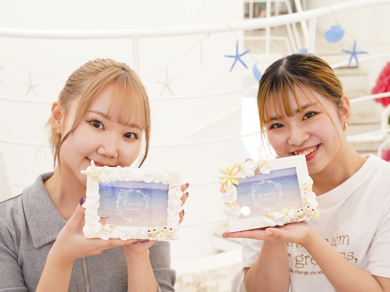 天然の貝殻で作るおしゃれなシェルフォトフレーム＊女性同士・カップル