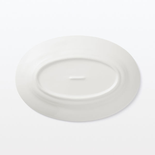 無印良品 磁器 リムオーバル皿 中 白 約24×16cm 1セット（1枚×2