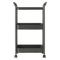 無印良品 スチールパイプワゴンラック エンジ 3段 良品計画 - アスクル