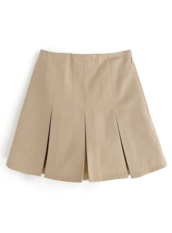 インパン裏地付きボックスプリーツミニスカート[gm689] | レディース