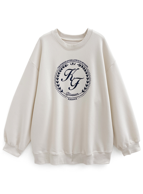 オーバルロゴ刺繍スウェットトップス[ze885] | レディースファッション