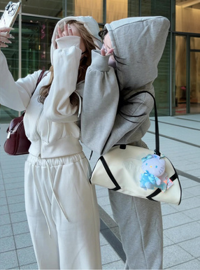 ジップパーカー×キャミ×ワイドパンツ裏起毛セットアップ[pm229