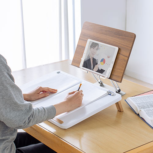 ブックスタンド（タブレット・雑誌・書見台・置き型・机上・傾斜・木製