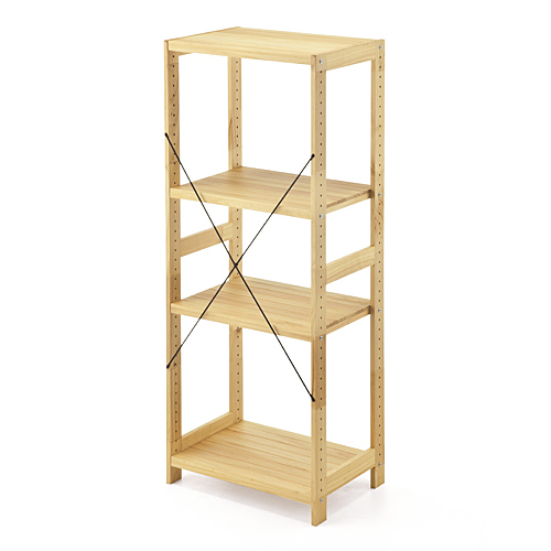 ウッドラック（奥行400mm・幅585mm・高さ1470mm・4段・棚板可変