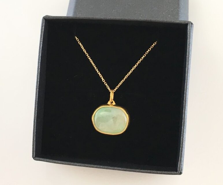 K24 純金 ミャンマー産天然翡翠◇ペンダントトップ | iichi 日々の