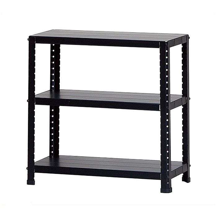 ダイソー スチール棚3段 CLE6276-3黒の通販｜スチール棚｜家具