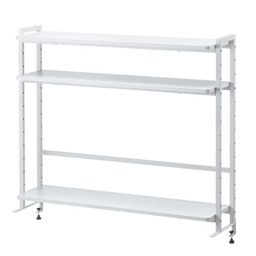 MR-LC308W【クランプ式机上ラック3段タイプ】クランプ式でしっかり固定