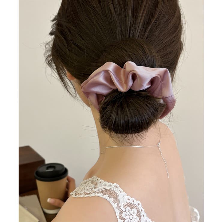 サテンヘアゴム シュシュ韓国風 無地6色[品番：AGCW0003690]｜SUNSHINE