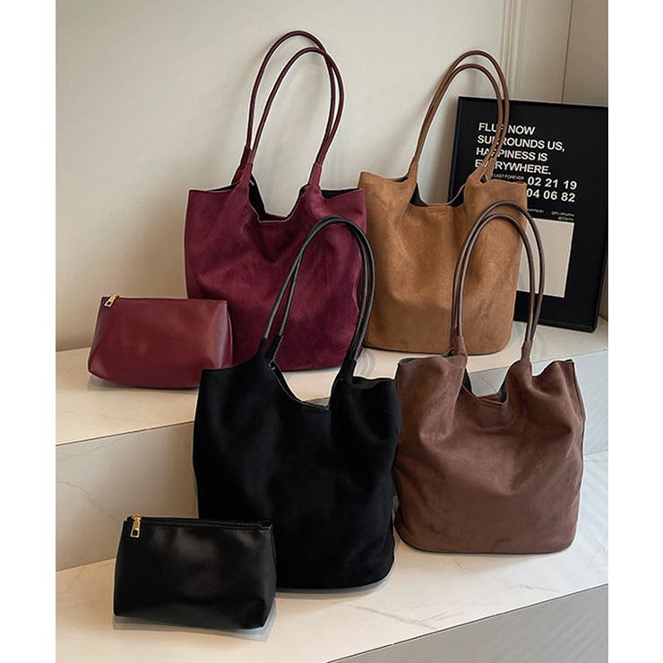 トートバッグ 肩掛けバッグ ポーチ付秋冬[品番：II000012022