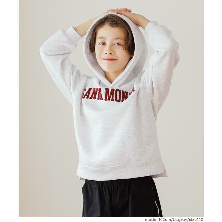 親子お揃い裏起毛刺繍ロゴパーカー[品番：PA000017782]｜coca（コカ