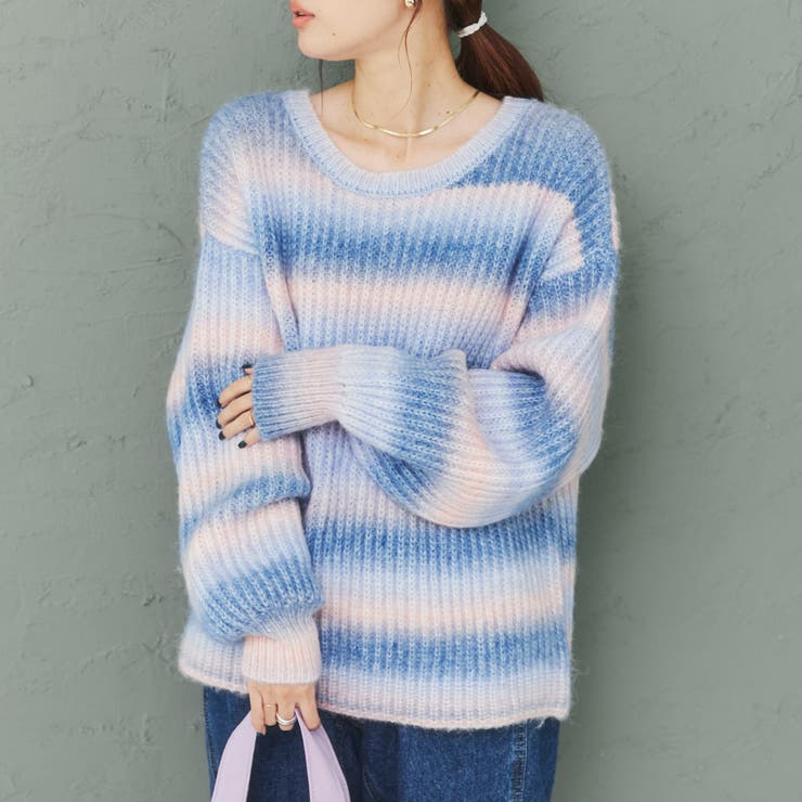 洗える］ふわふわグラデーションニット[品番：COEW0003861]｜coen