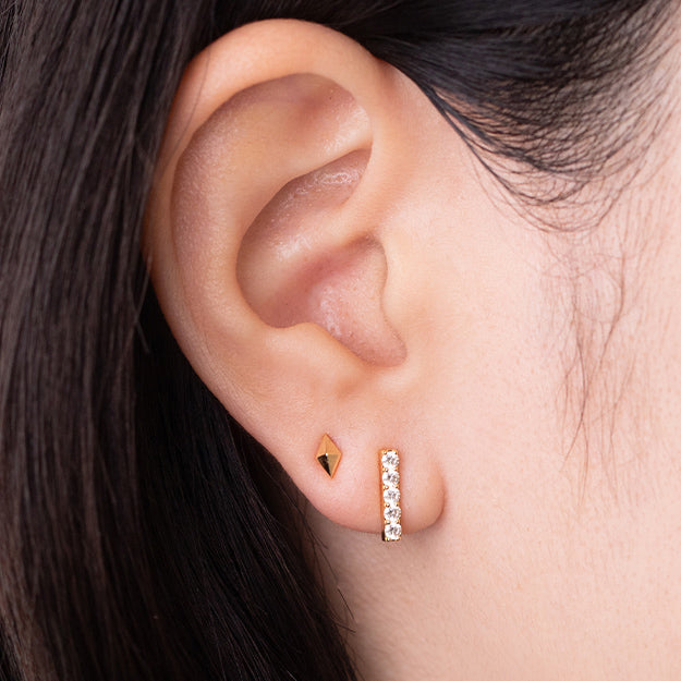 K18/Pt「チェルソ」ピアス(片耳用)｜【オレフィーチェ】Orefice