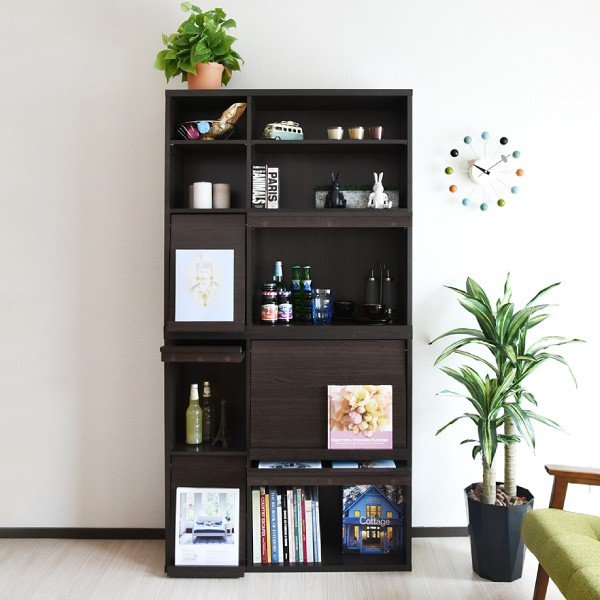 ディスプレイラック 本棚 フラップ扉 本 棚 幅90 |【公式】インテリア