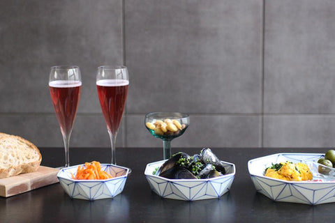 瀬戸染付 眞窯八角鉢