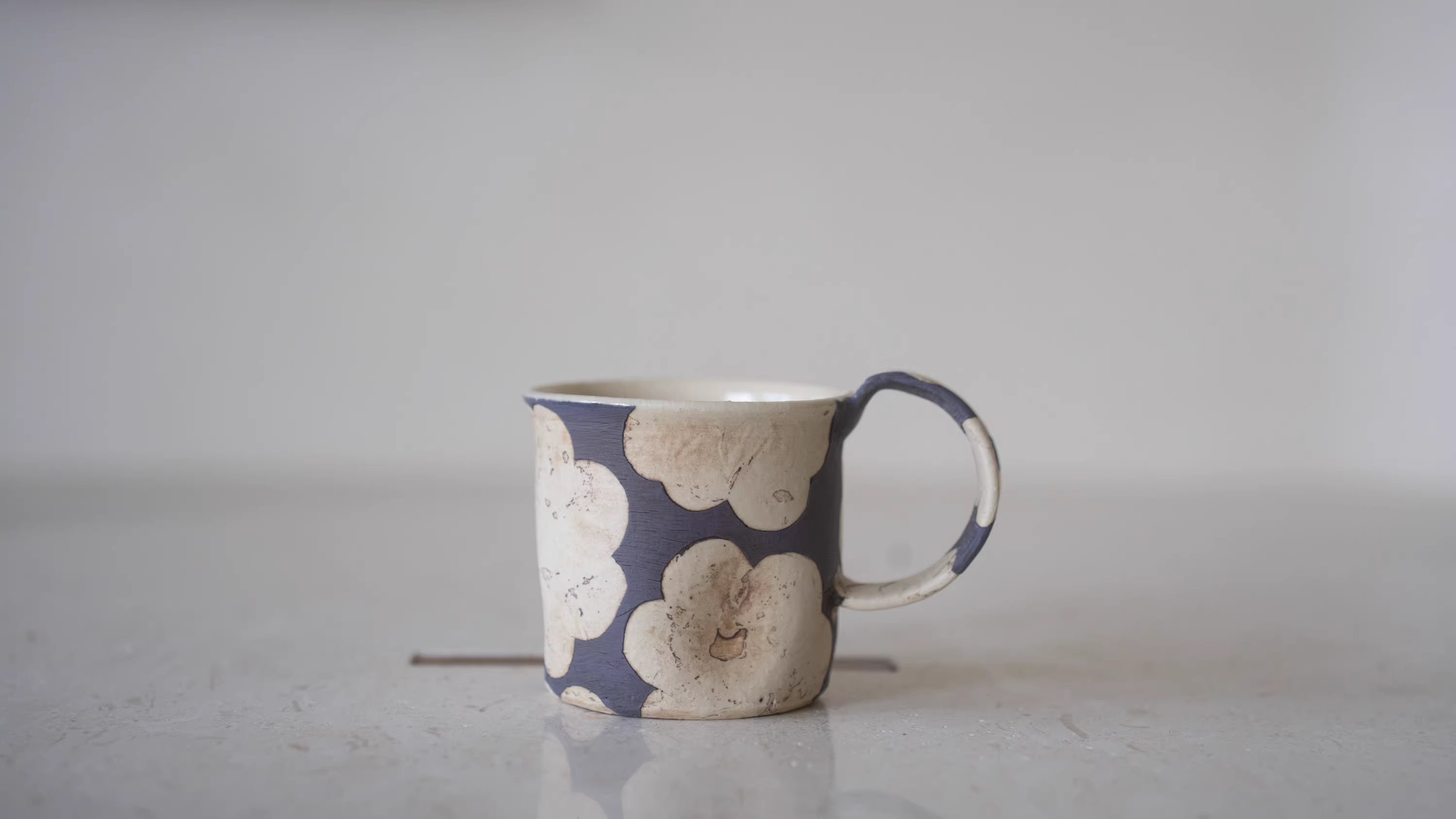 日本陶藝家木村容二郎手作抽象紋馬克杯咖啡杯– okinishop