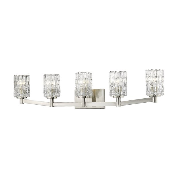 Z-Lite Aubrey 5 Light Vanity and Clear Glass in Brushed Nickel