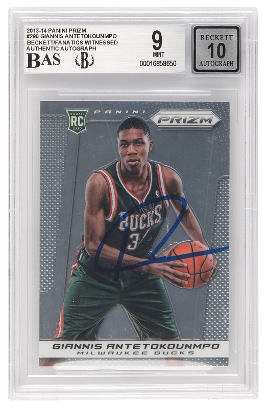 Giannis Antetokounmpo: 2013-14 Panini Prizm Signed Rookie Card - BGS