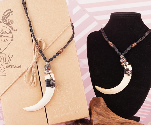 台湾 【原風藝站】イノシシの牙ネックレス | 先住民 民族衣装 台湾印象