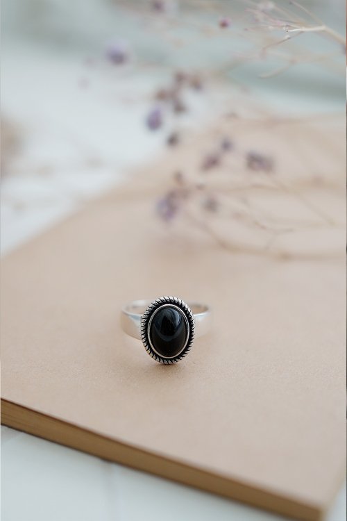 台湾 ブラックオニキス クラシカルプリンセス スターリングシルバー